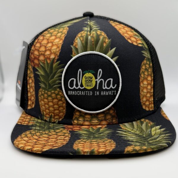 Aloha Pineapple Flat Bill Snapback Hat